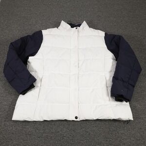 Wantdo Jacket Womens 4X White Navy Puffer Insulated Full Zip Winter Coat